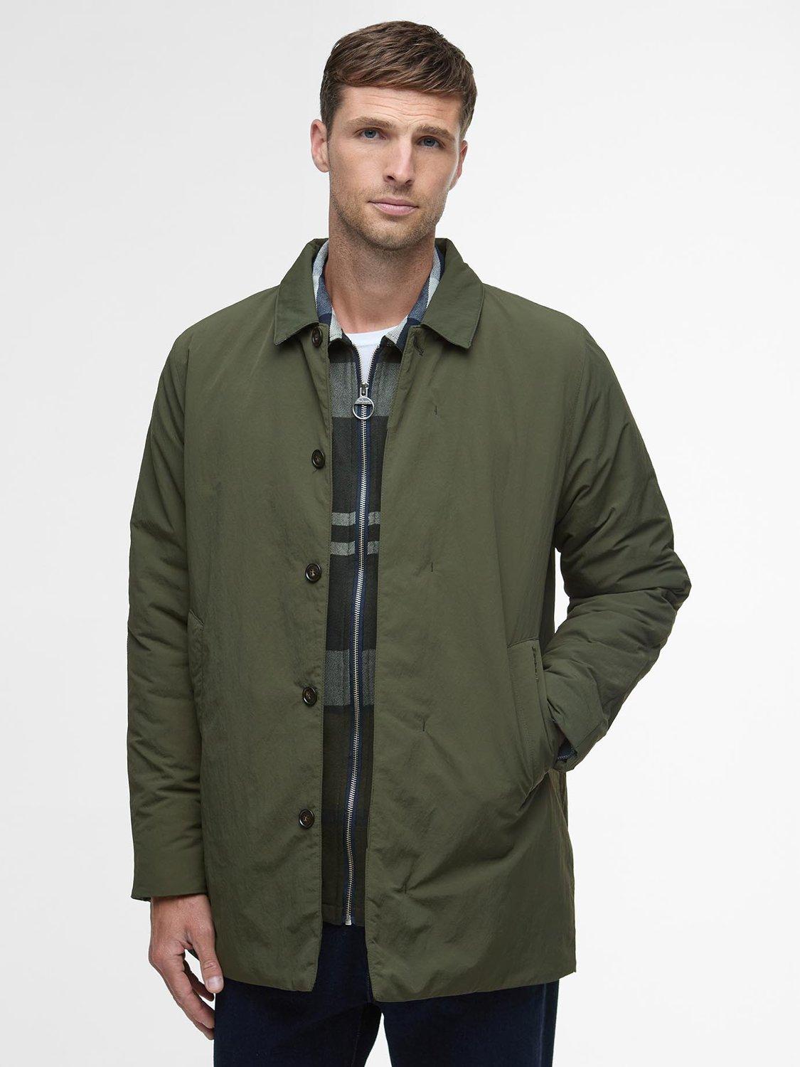 Product image 1 of 7, which shows Barbour Wadded Lorden Showerproof Mac, Olive, S