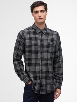 Barbour International Basset Cotton Regular Fit Check Shirt, Black, Black