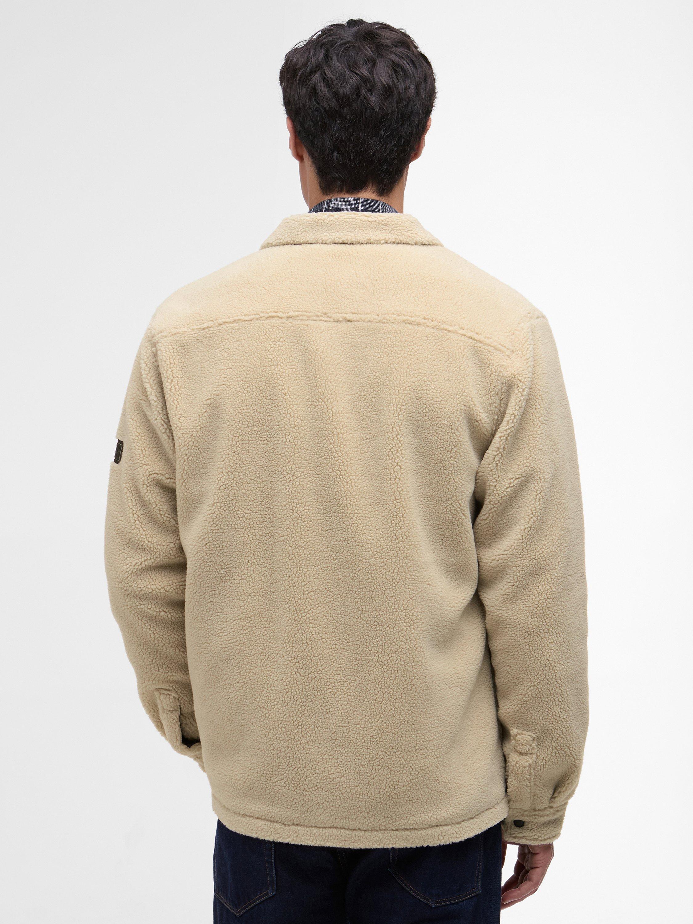 Product image 2 of 7, which shows Barbour International Trident Borg Fleece Overshirt, Mist, S