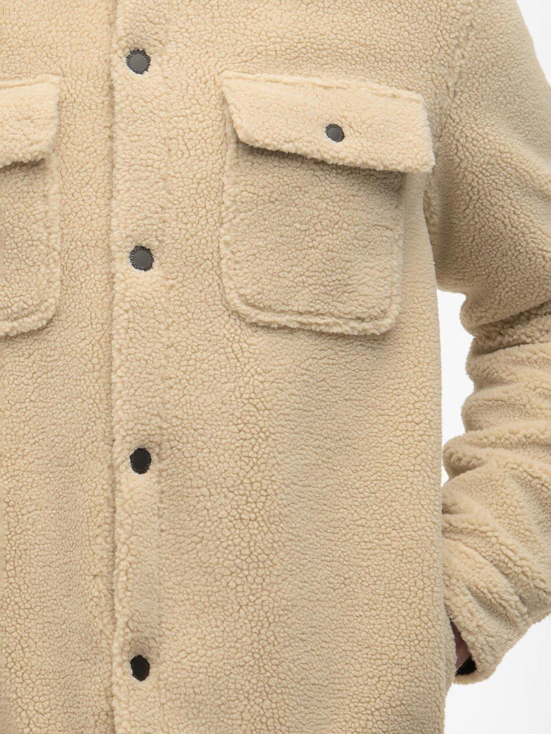 Product image 4 of 7, which shows Barbour International Trident Borg Fleece Overshirt, Mist, S