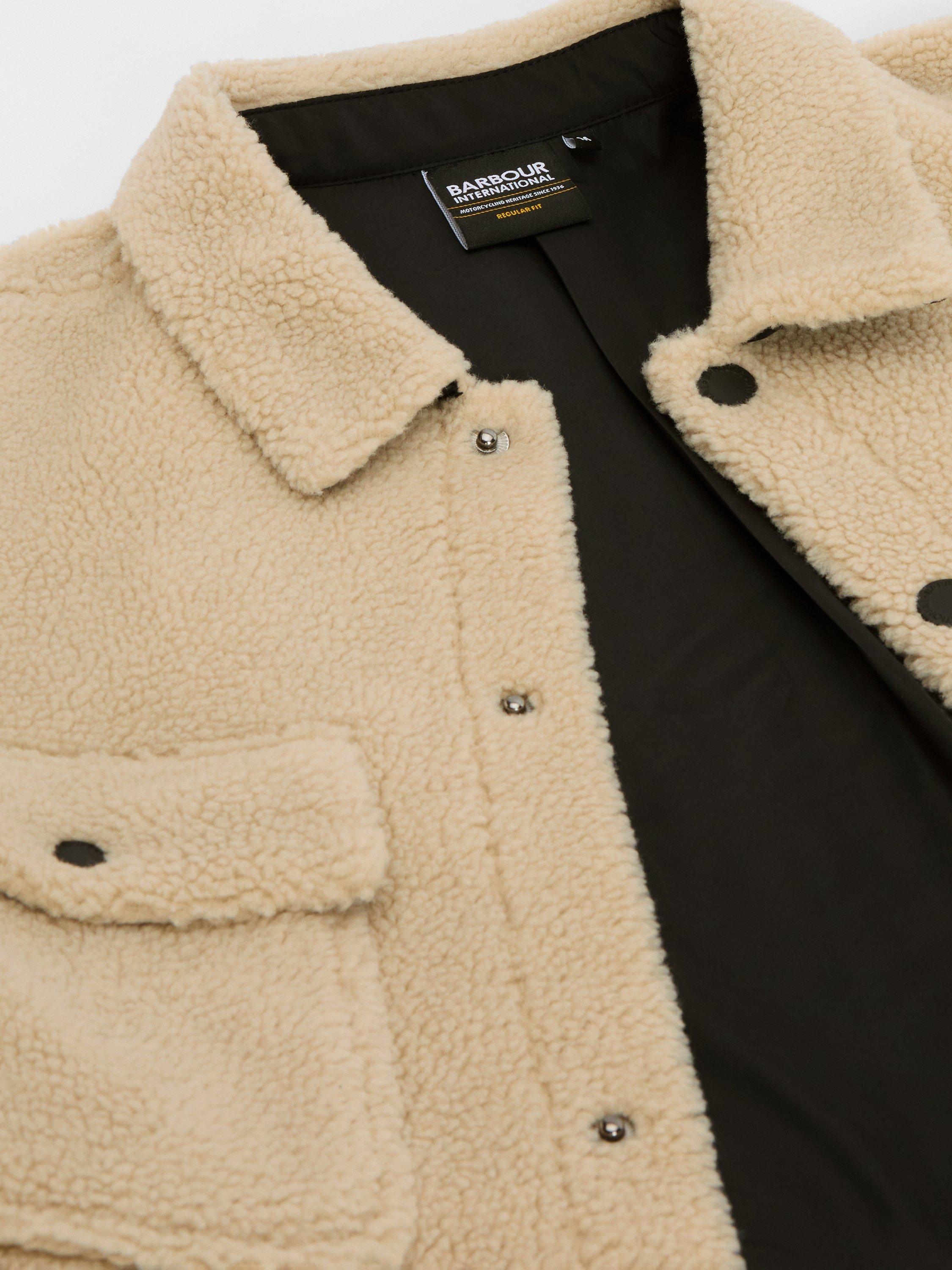 Product image 5 of 7, which shows Barbour International Trident Borg Fleece Overshirt, Mist, S