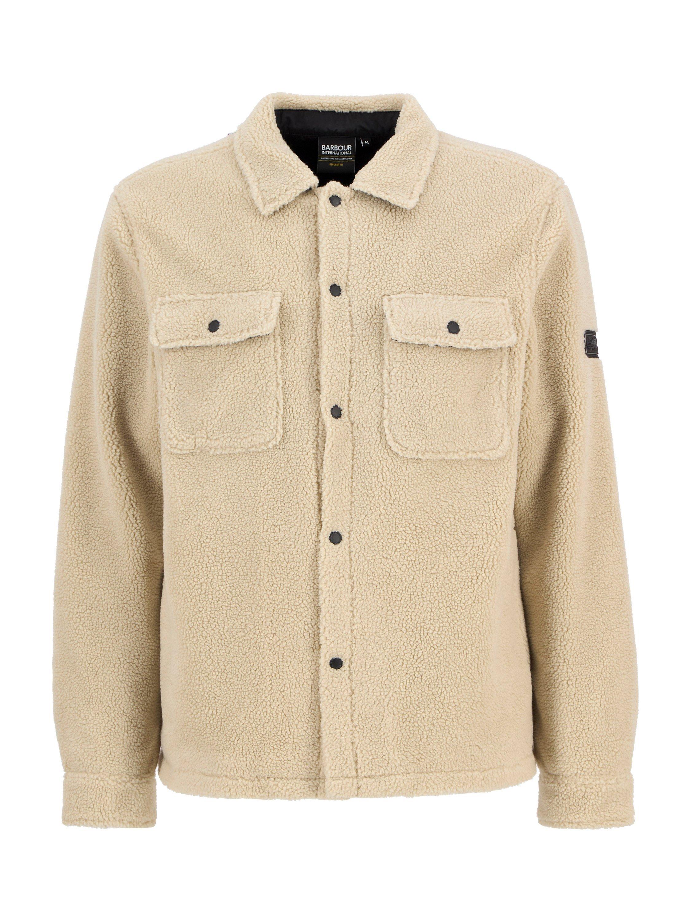 Product image 7 of 7, which shows Barbour International Trident Borg Fleece Overshirt, Mist, S