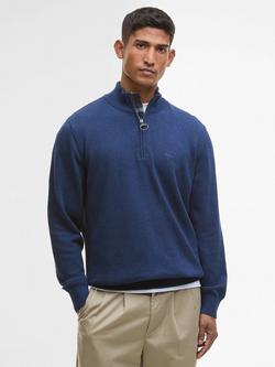 Barbour Cotton Half-Zip Jumper, Inky Marl, Inky Marl