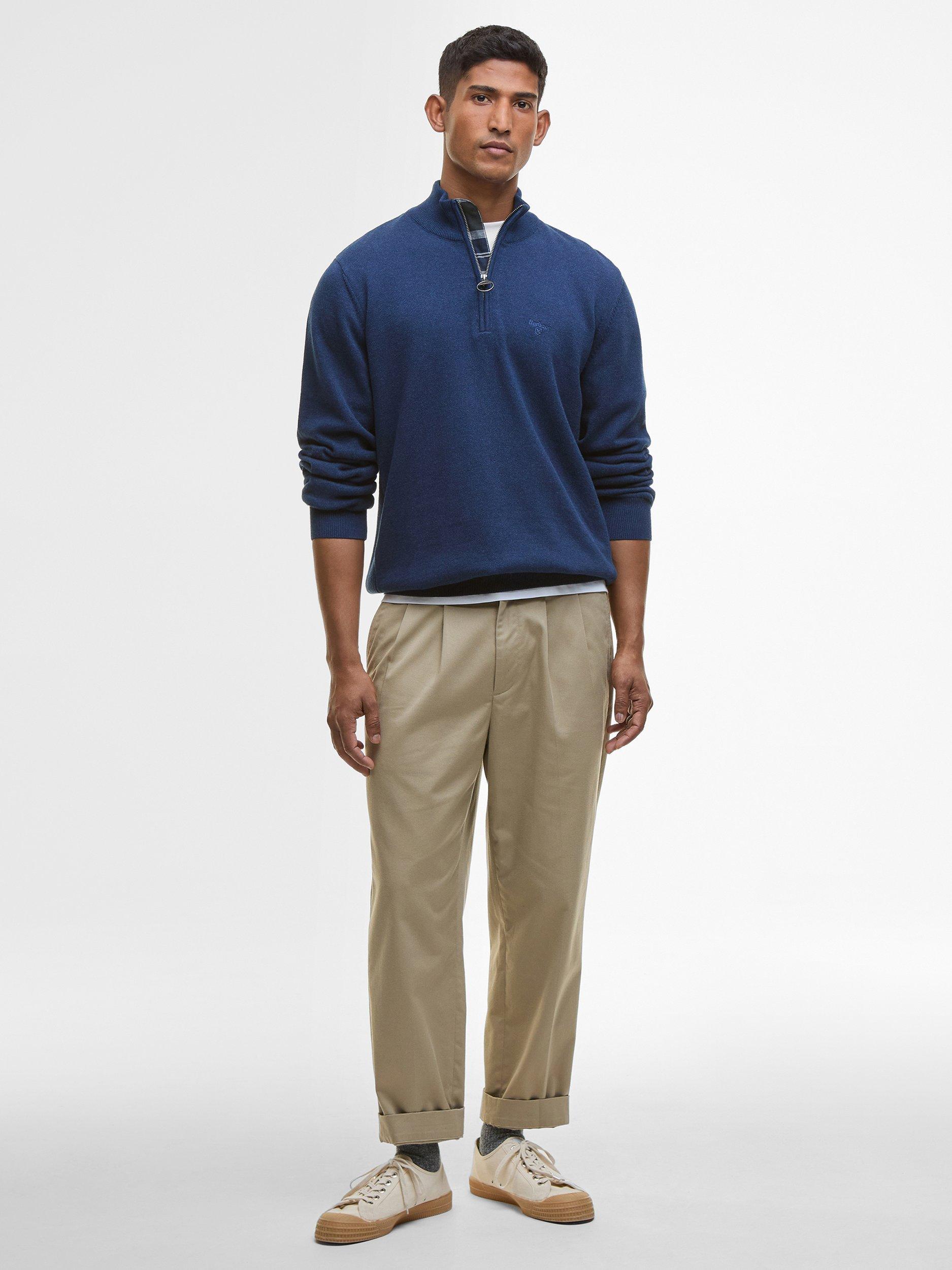 Product image 4 of 5, which shows Barbour Cotton Half-Zip Jumper, Inky Marl, S