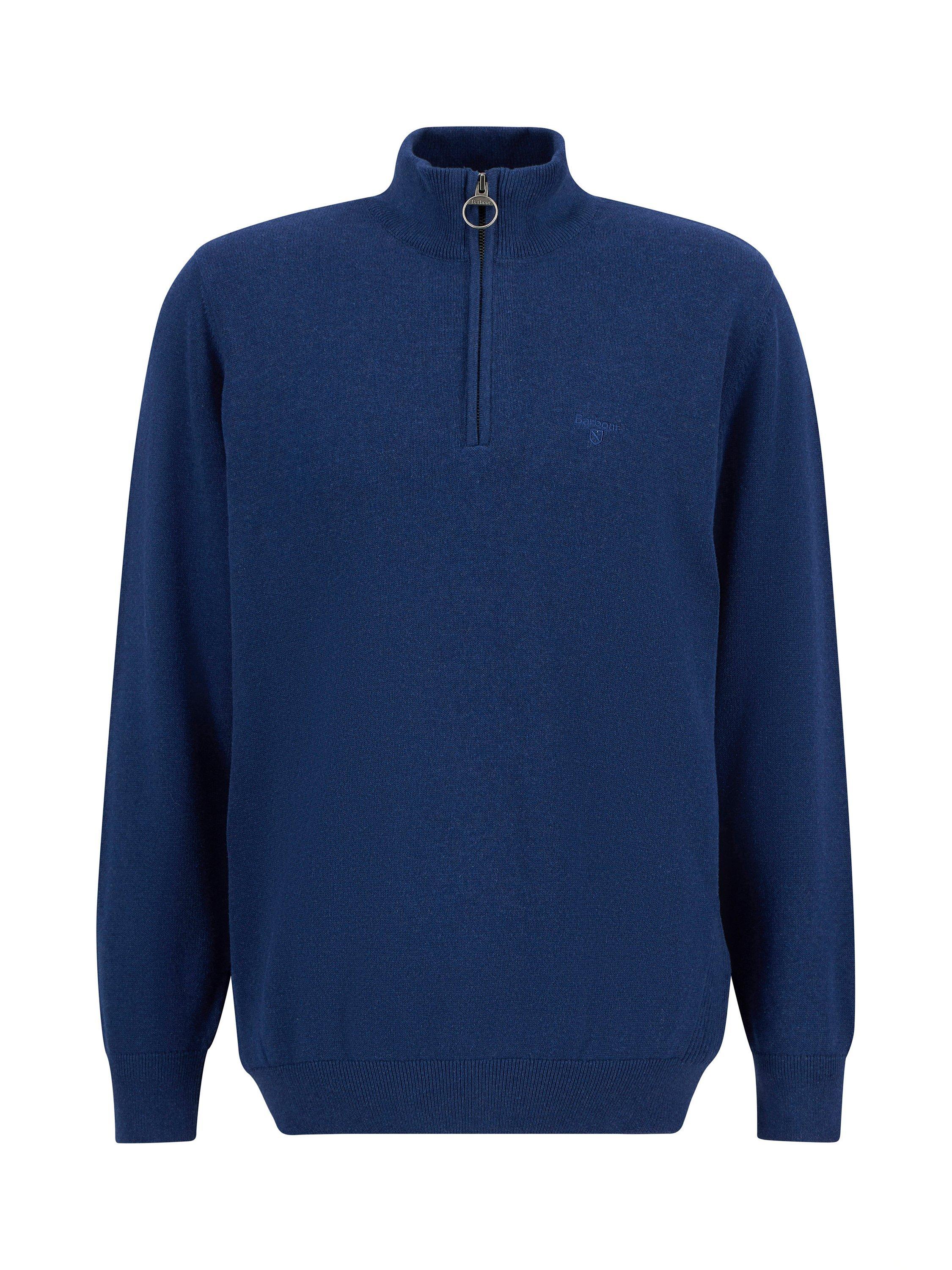 Product image 5 of 5, which shows Barbour Cotton Half-Zip Jumper, Inky Marl, S