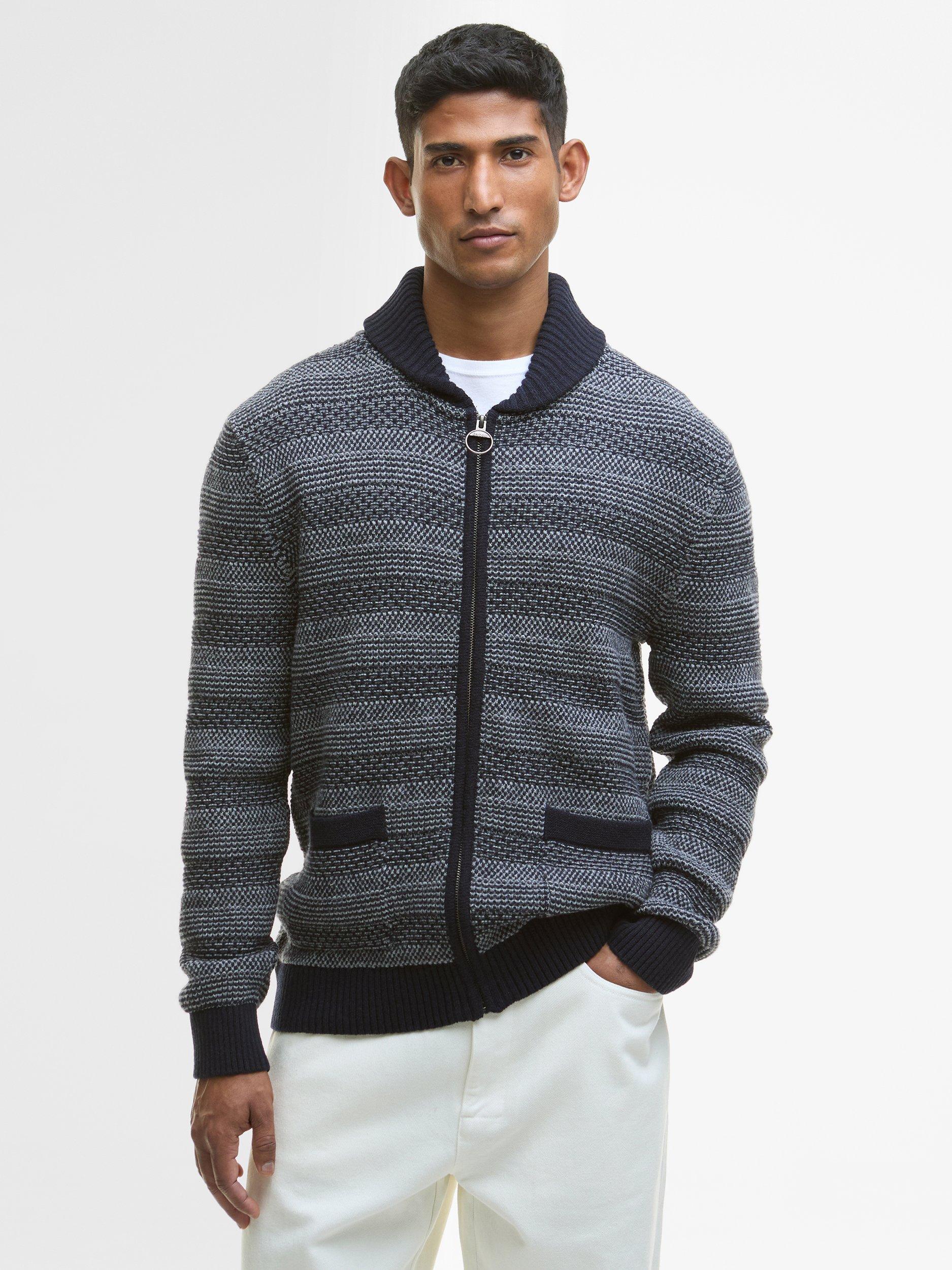 Product image 1 of 6, which shows Barbour Helmsley Wool Knit Cardigan, Navy, S