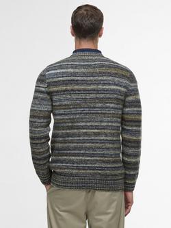 Barbour Pately Striped Wool Rich Crew Neck Jumper, Inky Marl - view 2, Inky Marl