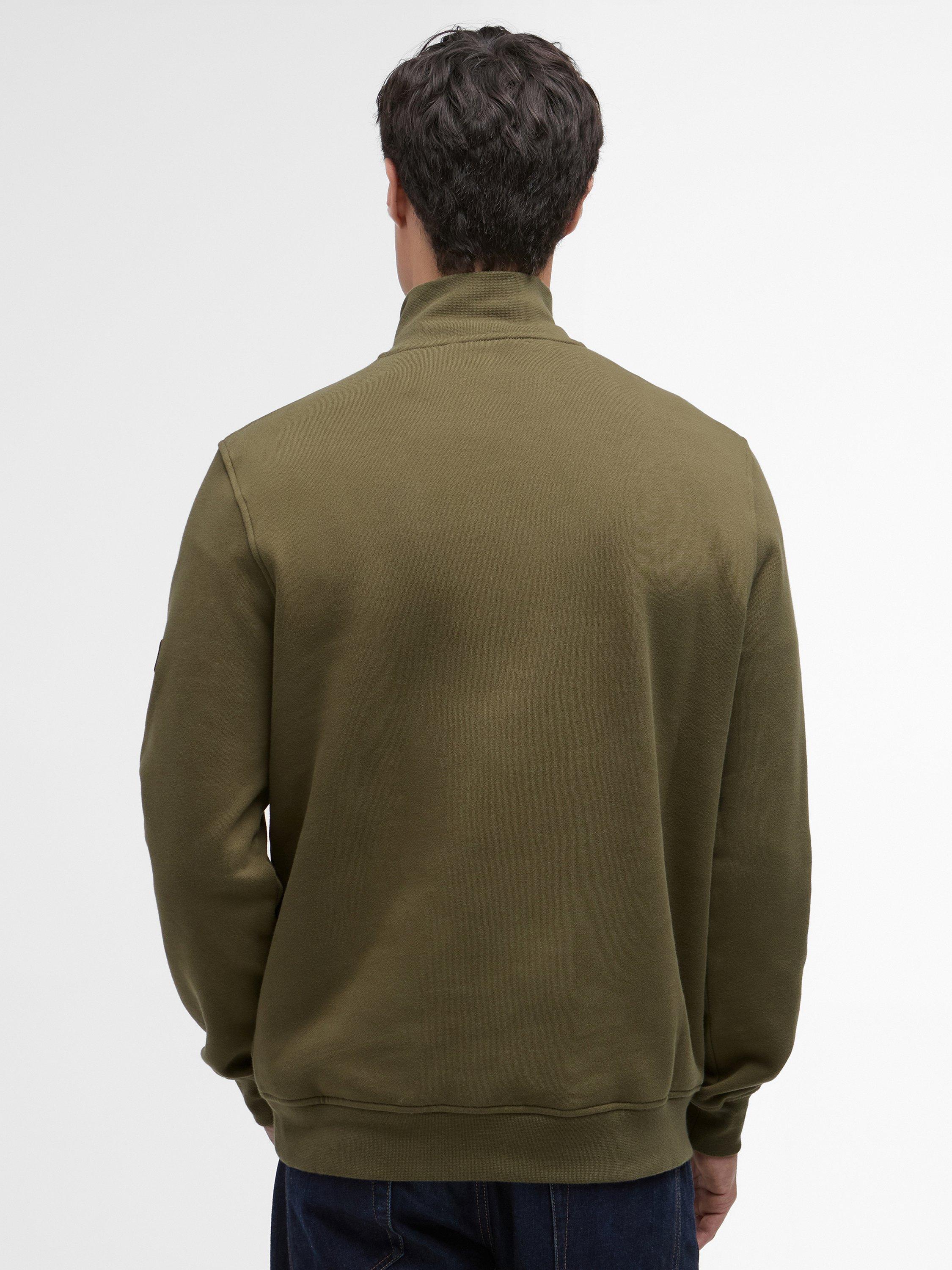 Product image 2 of 5, which shows Barbour International Rufforth Half Zip Jumper, Light Sage, S