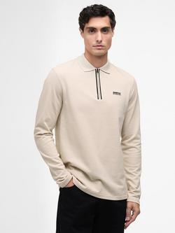 Barbour International Marshall Cotton Regular Fit Long Sleeve Polo Shirt, Mist, Mist