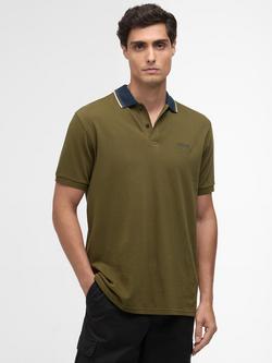 Barbour International Vase Cotton Regular Fit Short Sleeve Polo Shirt, Light Sage, Light Sage