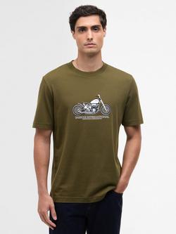 Barbour International Cheney Cotton Regular Fit Bike Graphic T-Shirt, Light Sage, Light Sage