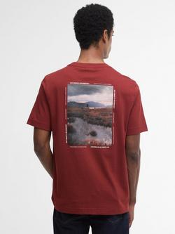 Barbour Parkend Cotton Regular Fit Short Sleeve T-Shirt, Fired Brick - view 2, Fired Brick