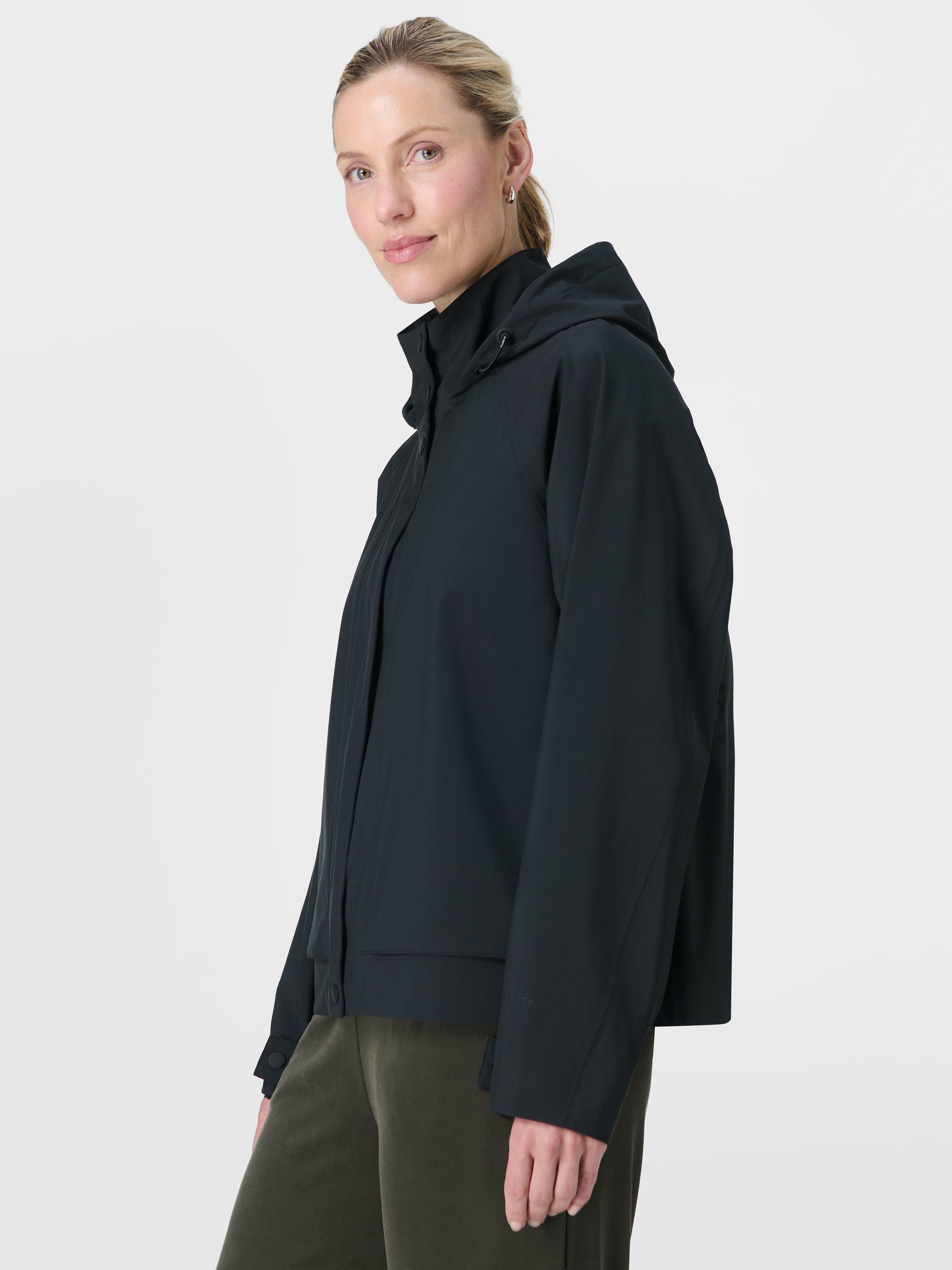 Product image 2 of 7, which shows Sweaty Betty Motion Waterproof Cropped Parka, Black, XXS