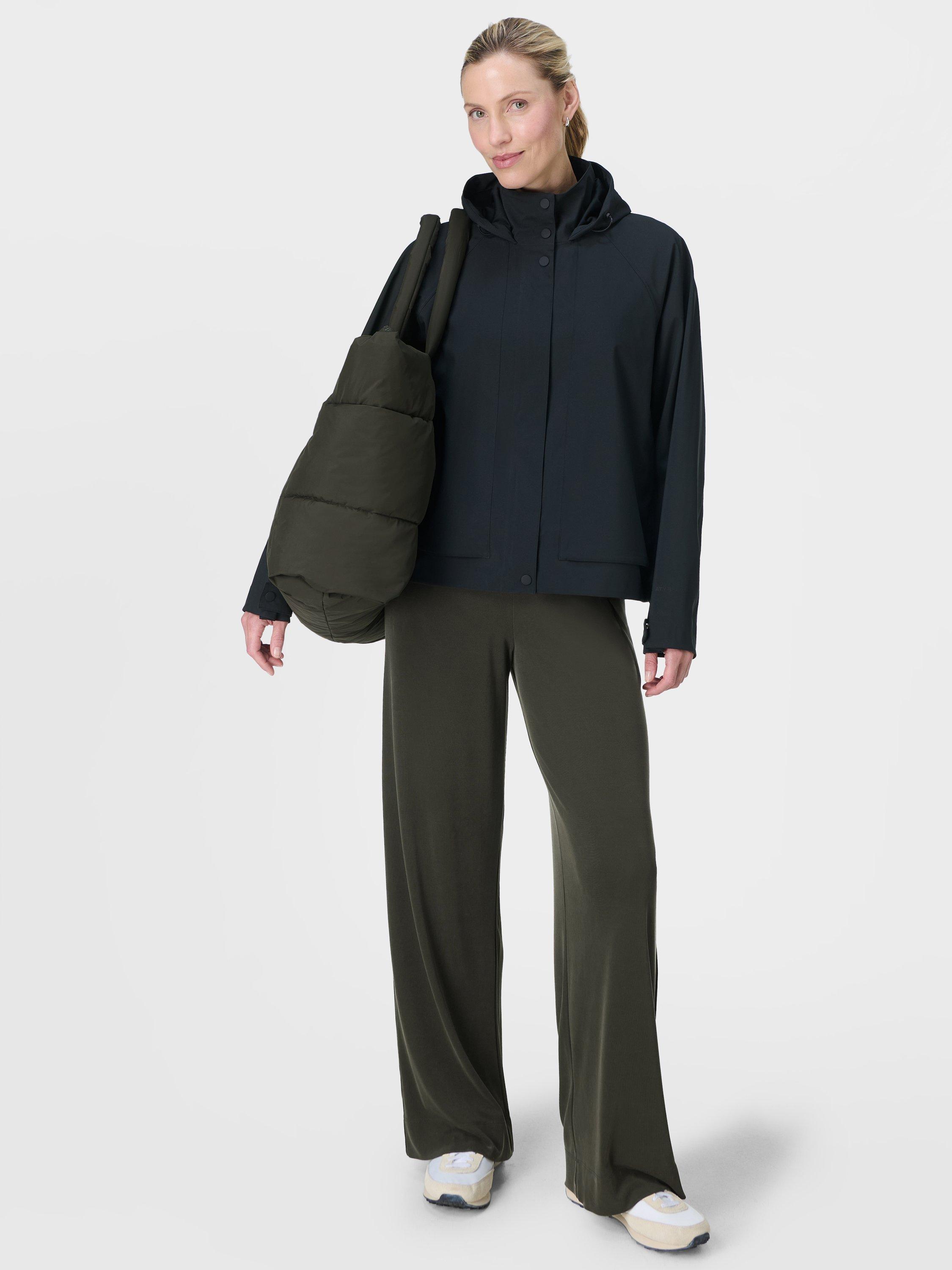 Product image 3 of 7, which shows Sweaty Betty Motion Waterproof Cropped Parka, Black, XXS