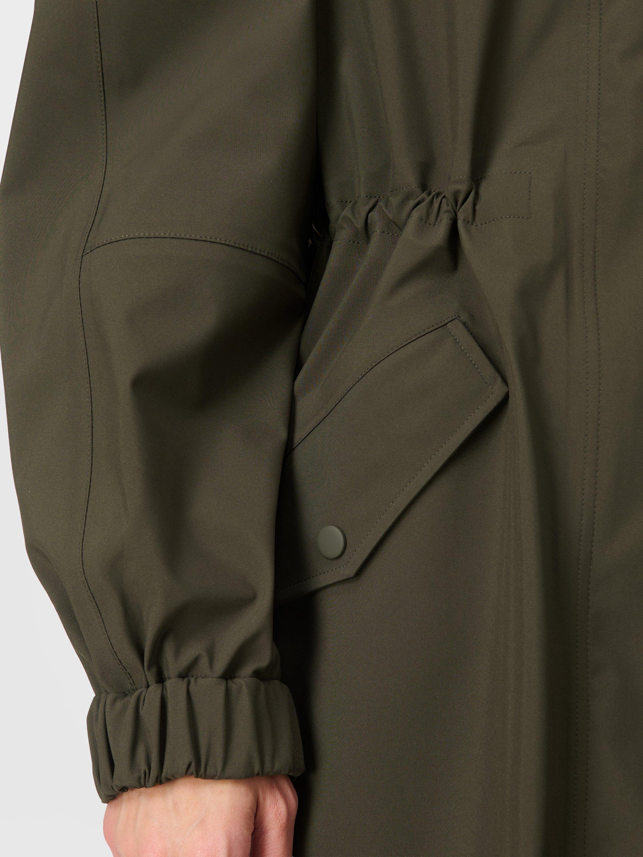 Product image 6 of 9, which shows Sweaty Betty Motion Technical Longline Parka, Nori Green, XXS