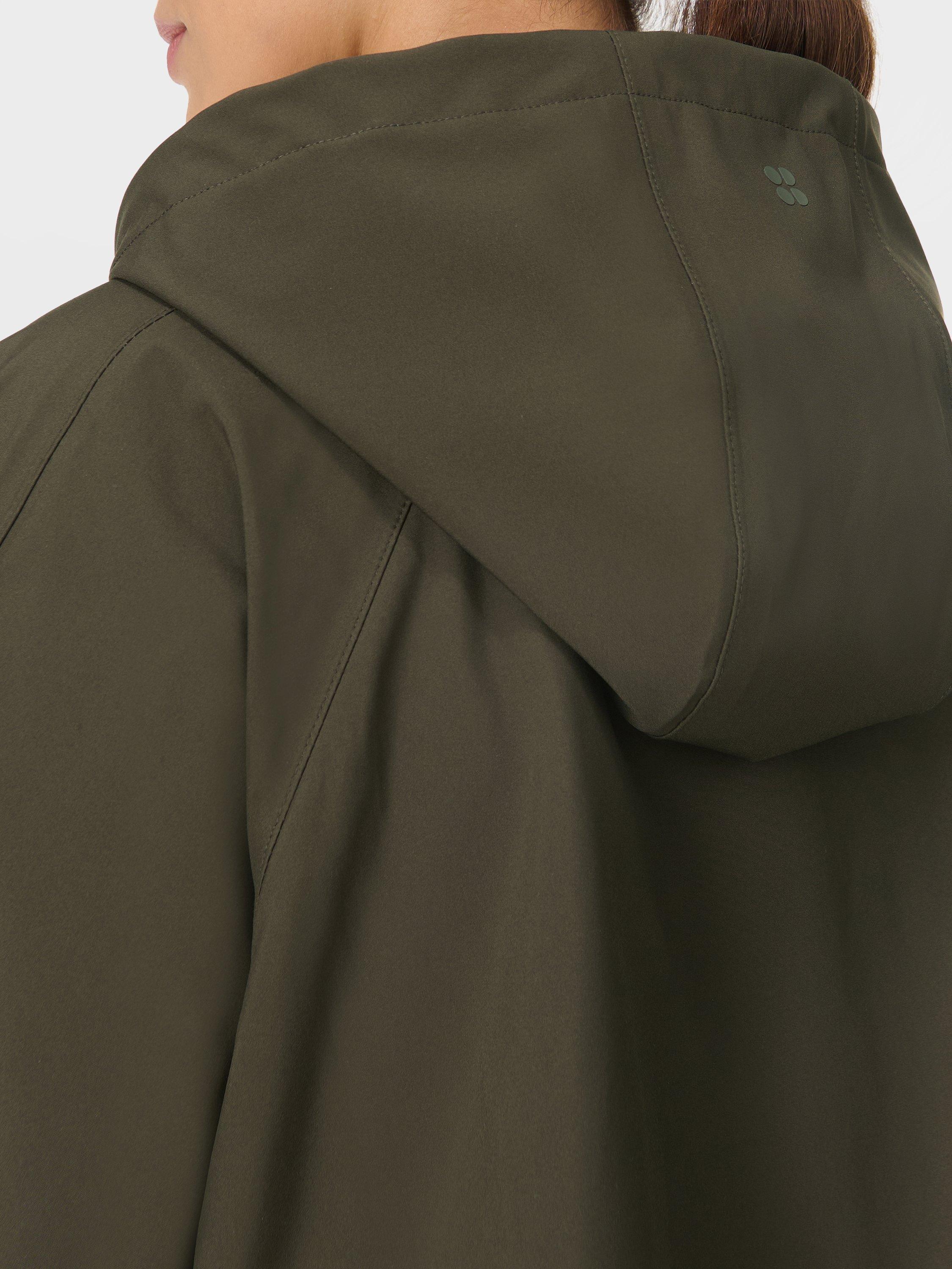 Product image 8 of 9, which shows Sweaty Betty Motion Technical Longline Parka, Nori Green, XXS