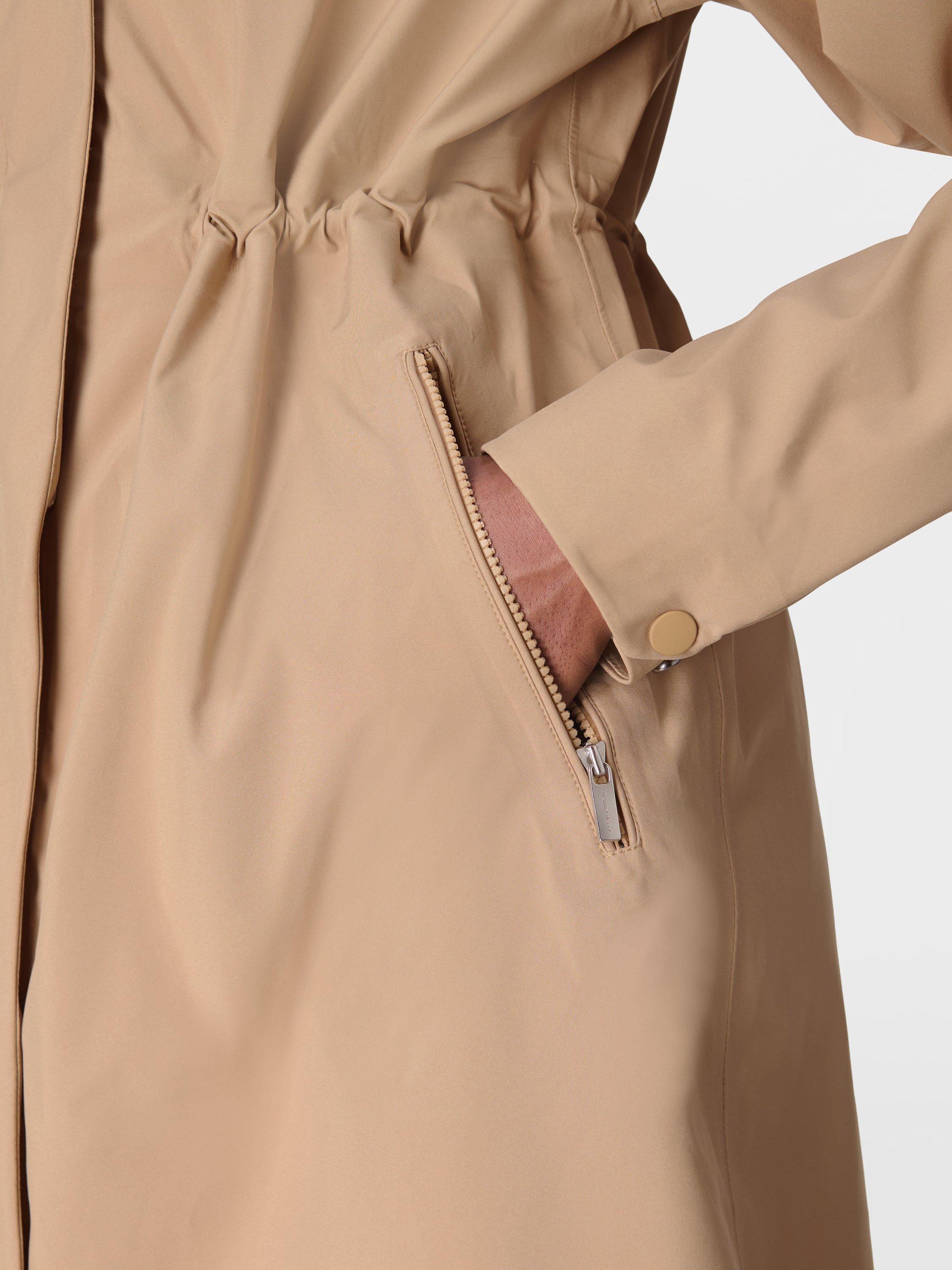 Product image 7 of 8, which shows Sweaty Betty Guide Waterproof Parka Coat, Golden Beige, S