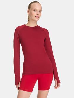 Sweaty Betty Athlete Seamless Workout Long Sleeve Top, Garnet Red Marl
