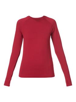 Sweaty Betty Athlete Seamless Workout Long Sleeve Top - view 2, Garnet Red Marl