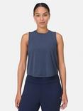 Sweaty Betty Soft Flow Studio Twist Back Tank Top, Navy Blue