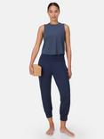 Sweaty Betty Soft Flow Studio Twist Back Tank Top, Navy Blue
