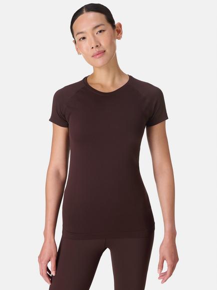 Sweaty Betty Athlete Seamless T-Shirt, Sable Brown