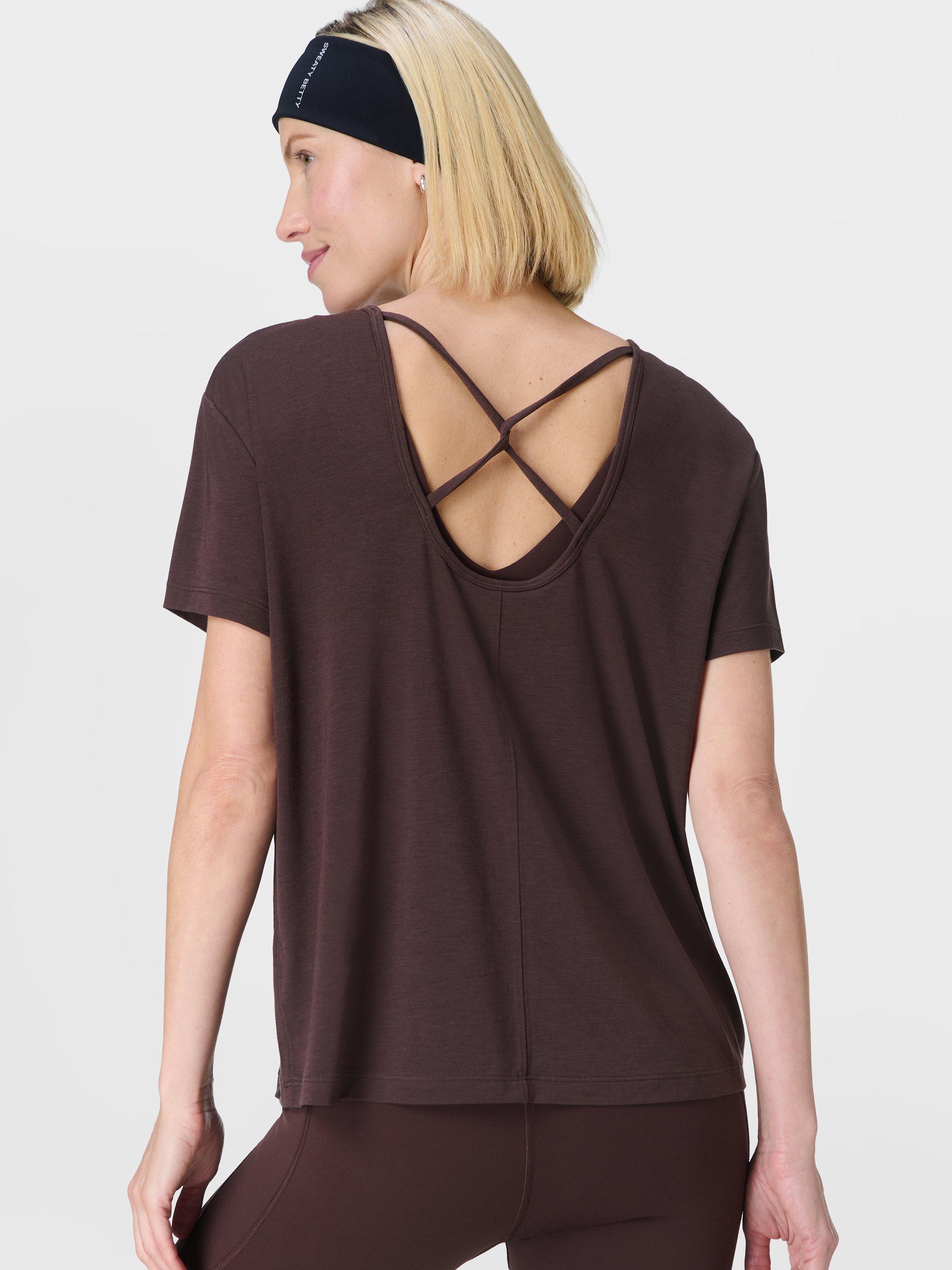 Product image 2 of 7, which shows Sweaty Betty Low Impact Easy T-Shirt, Sable Brown, XL