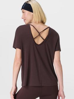 Sweaty Betty Low Impact Easy T-Shirt - view 2, Sable Brown