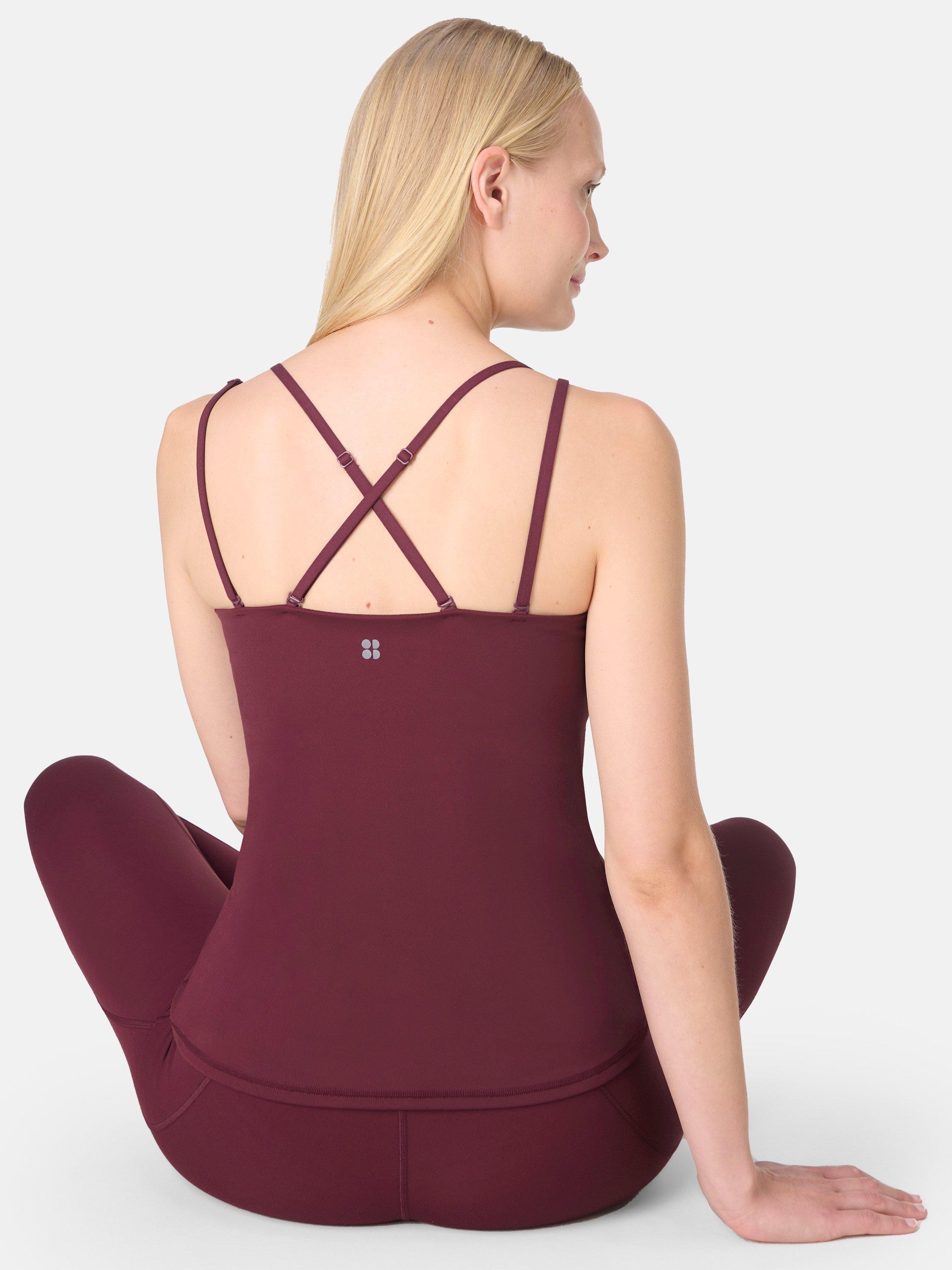 Product image 2 of 7, which shows Sweaty Betty Ultimate Studio Twin Strap Tank Top, Garnet Red, XS