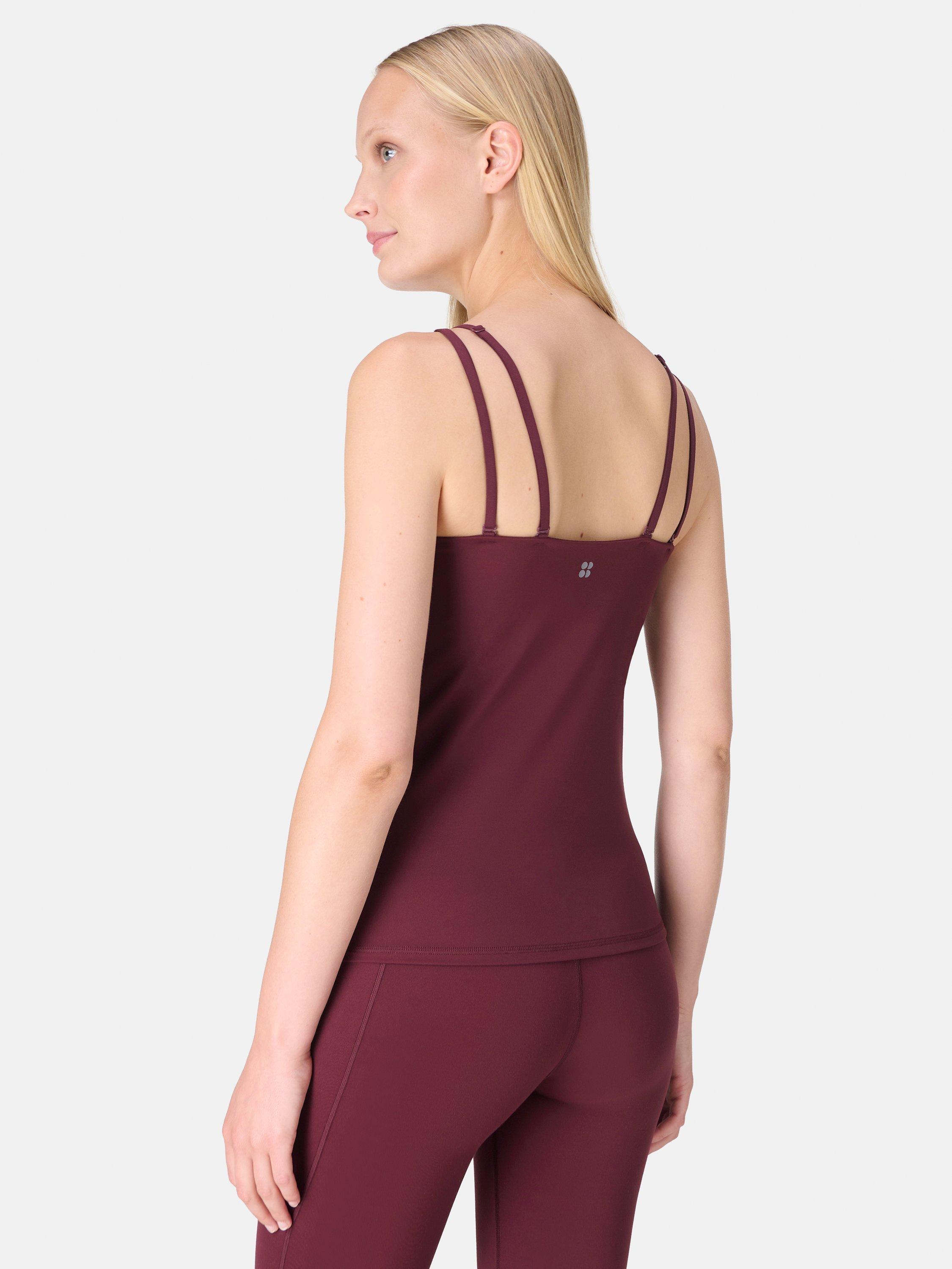 Product image 4 of 7, which shows Sweaty Betty Ultimate Studio Twin Strap Tank Top, Garnet Red, XS