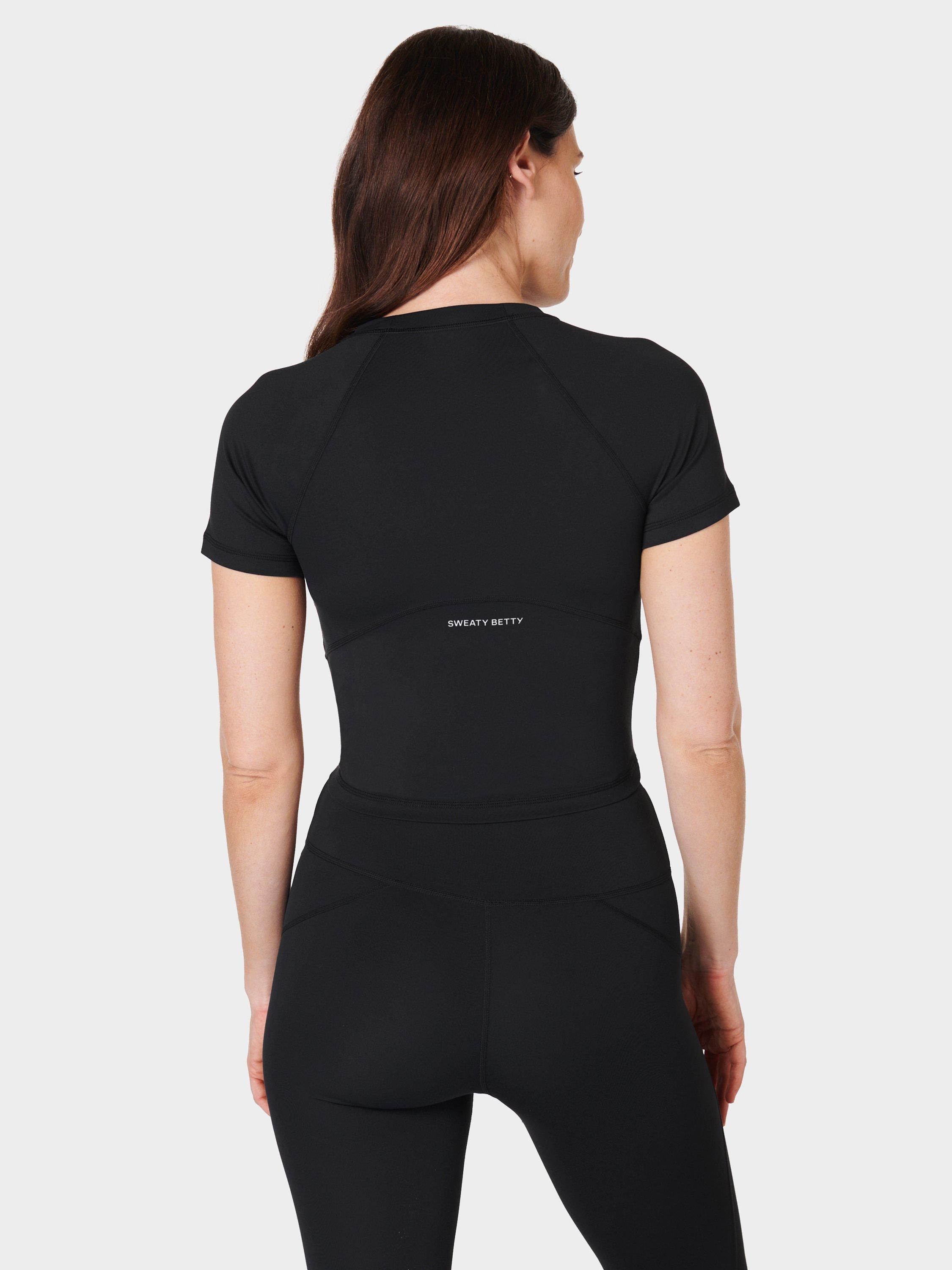 Product image 2 of 4, which shows Sweaty Betty All Day Cropped T-Shirt, Black, XXS