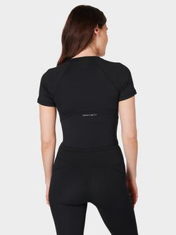 Sweaty Betty All Day Cropped T-Shirt, Black - view 2, Black