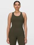 Sweaty Betty Power Medium Impact Bra Tank Top, Black, Nori Green