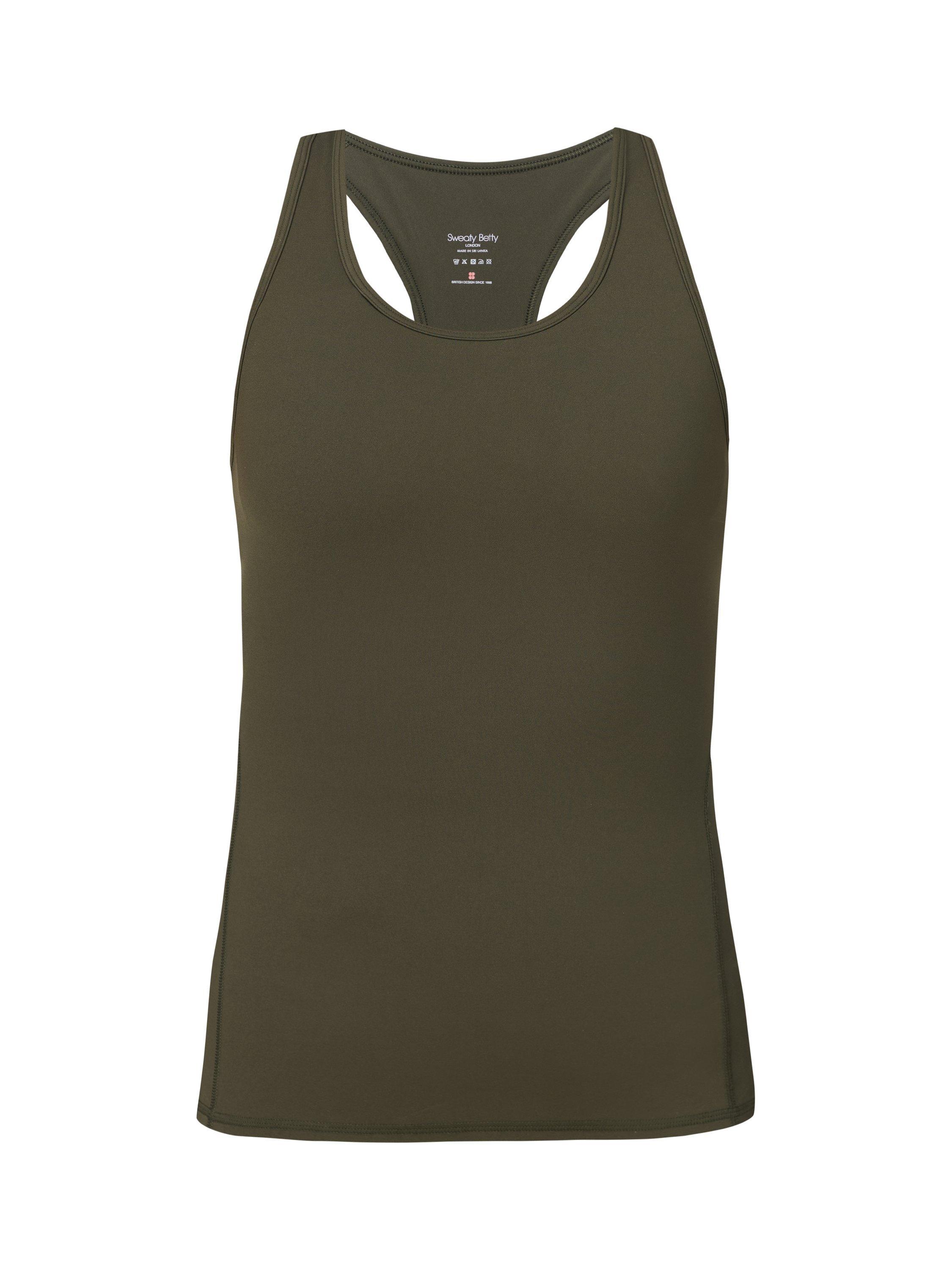 Product image 3 of 7, which shows Sweaty Betty Power Medium Impact Bra Tank Top, Nori Green, XXS