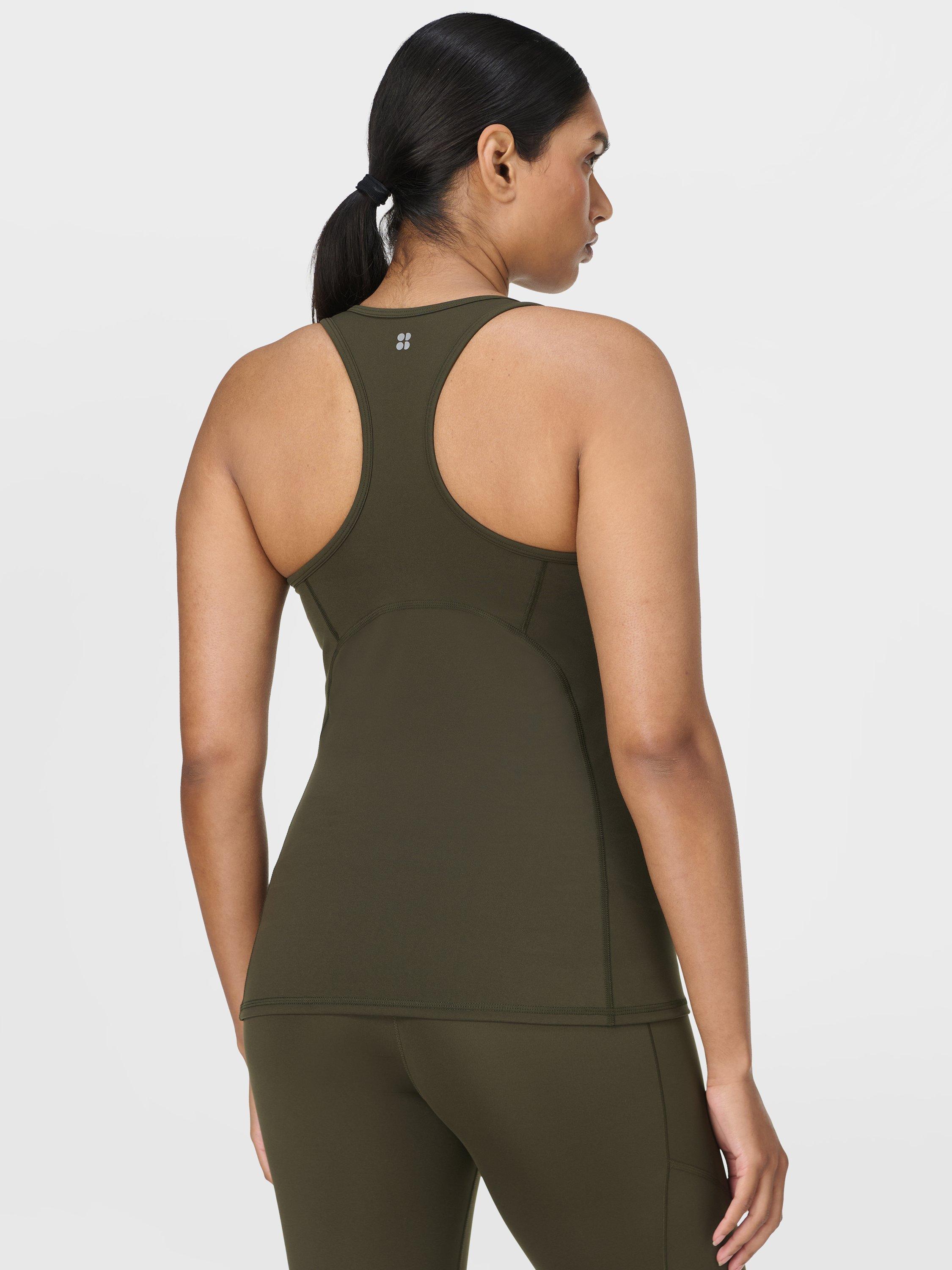 Product image 6 of 7, which shows Sweaty Betty Power Medium Impact Bra Tank Top, Nori Green, XXS