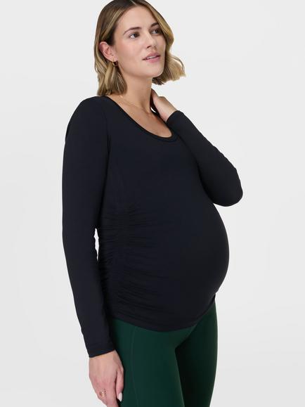Sweaty Betty All Day Long Sleeve Maternity Top, Black, Black