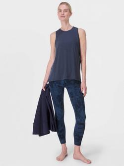 Sweaty Betty Soft Flow Studio Tank Top - view 2, Navy Blue