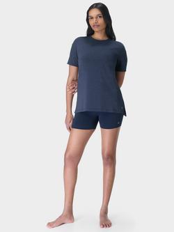 Sweaty Betty Longline T-Shirt, Navy Blue - view 2, Navy Blue