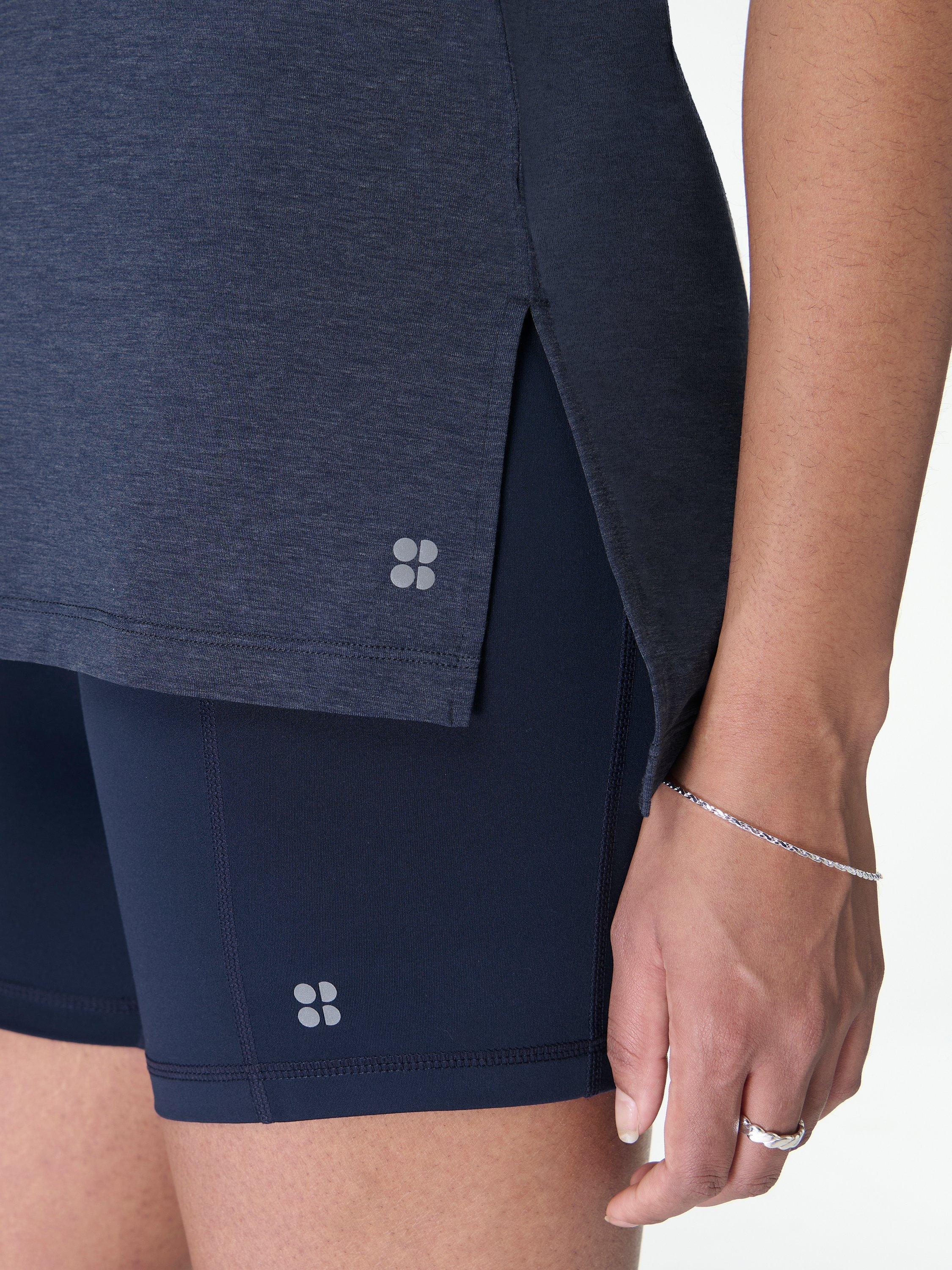 Product image 6 of 6, which shows Sweaty Betty Longline T-Shirt, Navy Blue, XXS