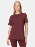 Sweaty Betty Soft Flow Studio T-Shirt, Garnet Red