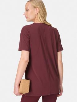 Sweaty Betty Soft Flow Studio T-Shirt - view 2, Garnet Red