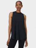 Sweaty Betty Soft Flow Studio Twist Back Longline Tank Top, Black