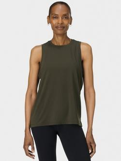 Sweaty Betty Soft Flow Studio Tank Top, Nori Green