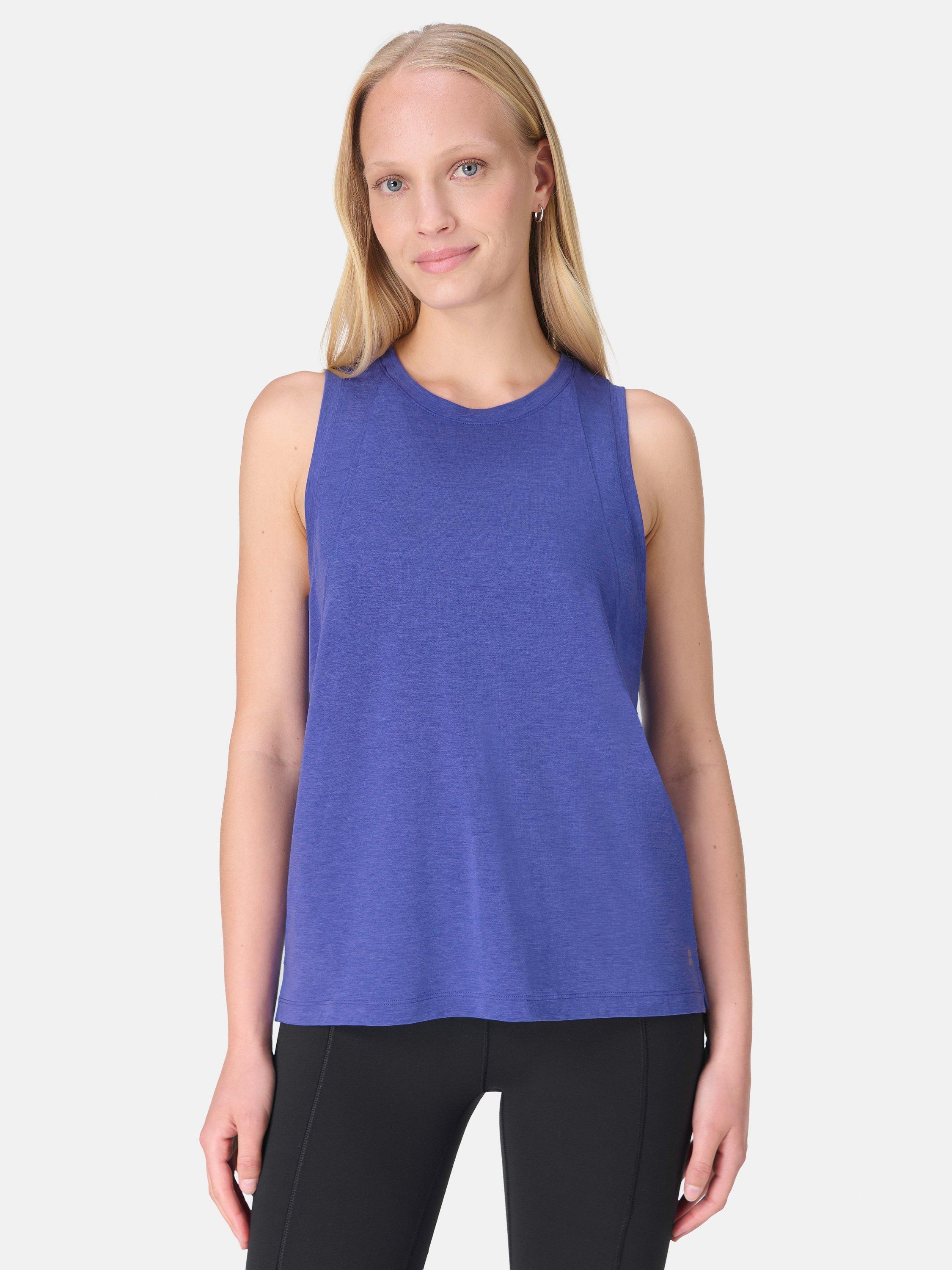 Product image 1 of 7, which shows Sweaty Betty Soft Flow Studio Tank Top, Rich Blue, XXS