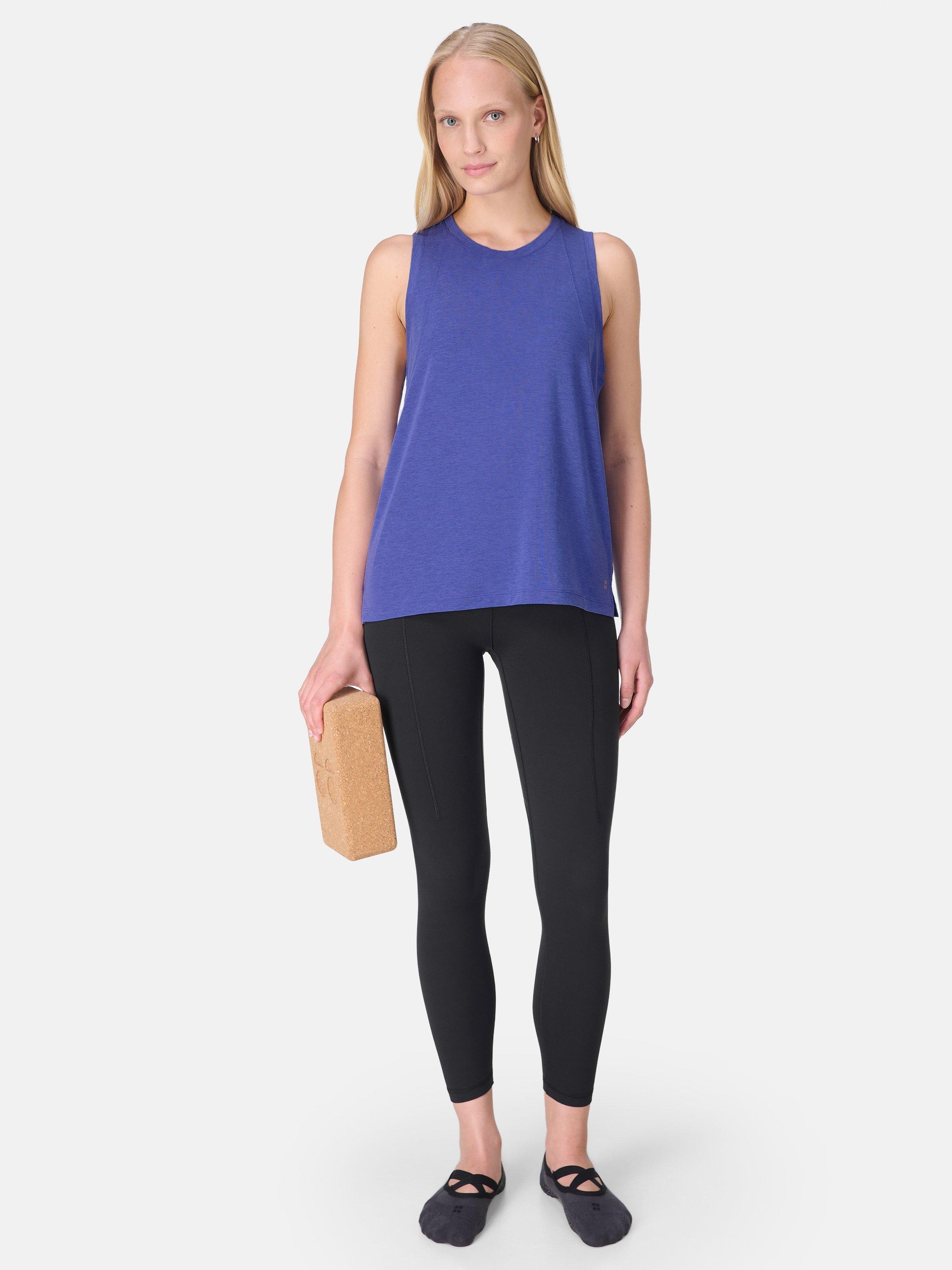 Product image 3 of 7, which shows Sweaty Betty Soft Flow Studio Tank Top, Rich Blue, XXS