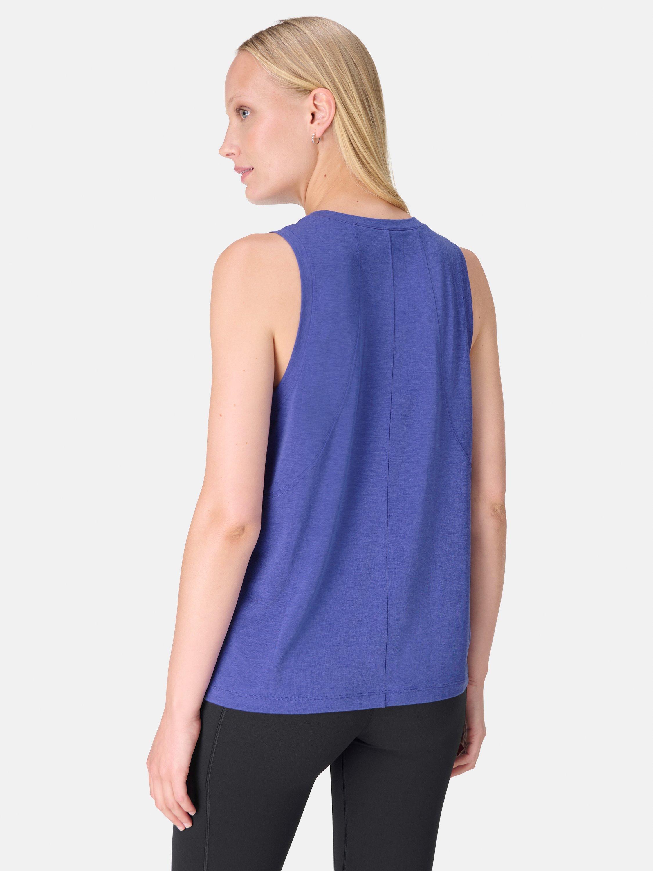 Product image 4 of 7, which shows Sweaty Betty Soft Flow Studio Tank Top, Rich Blue, XXS