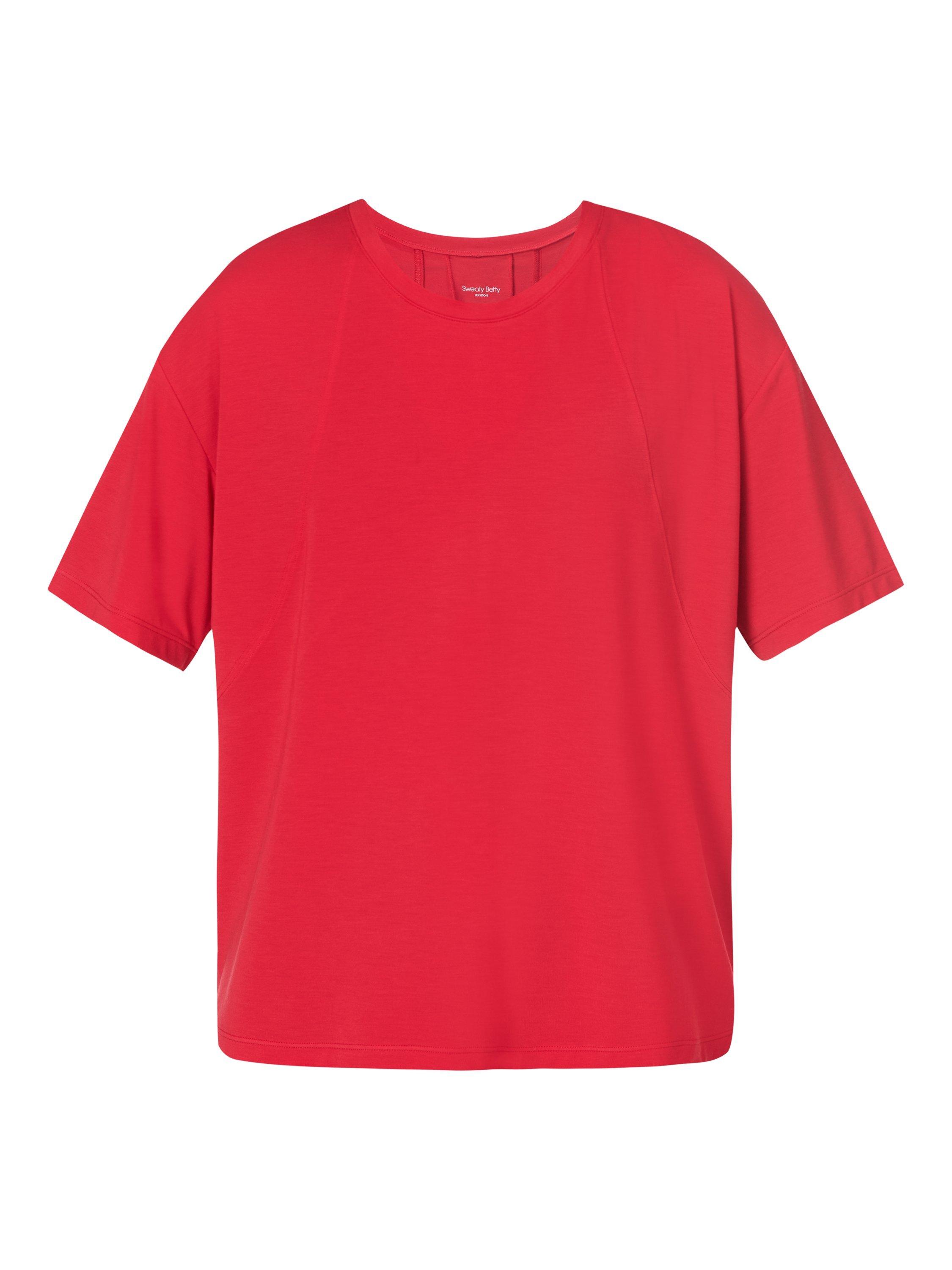 Product image 9 of 9, which shows Sweaty Betty Soft Flow Studio T-Shirt, Pepper Red, XXS