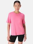 Sweaty Betty Essential Organic Cotton Blend Crew Neck T-Shirt, Lollipop Pink