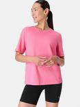 Sweaty Betty Essential Organic Cotton Blend Crew Neck T-Shirt, Lollipop Pink