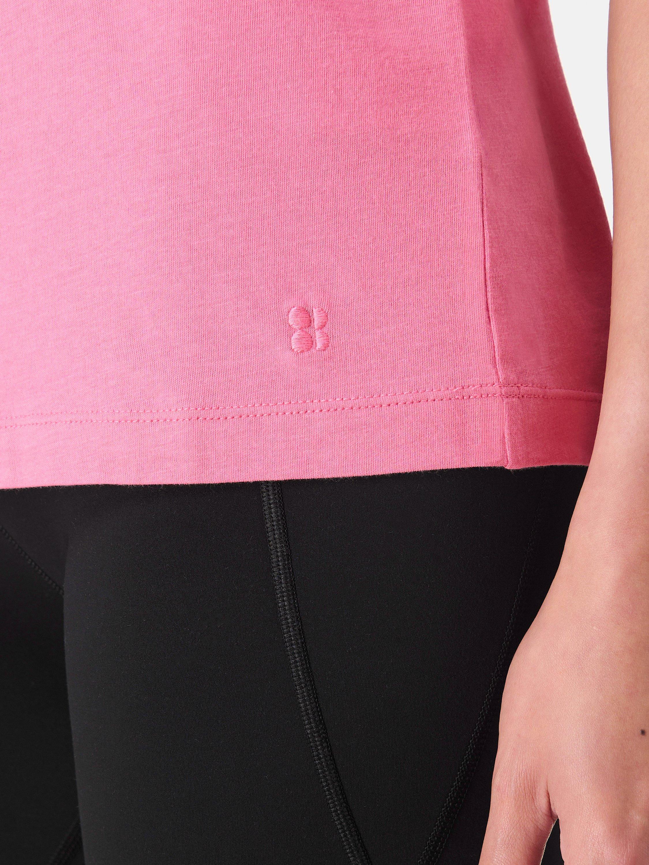 Product image 5 of 7, which shows Sweaty Betty Essential Organic Cotton Blend Crew Neck T-Shirt, Lollipop Pink, XXS
